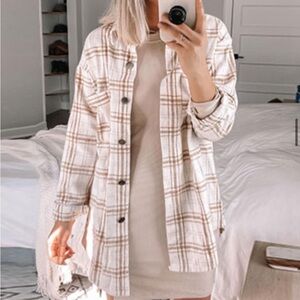 Plaid Button-Up Jacket